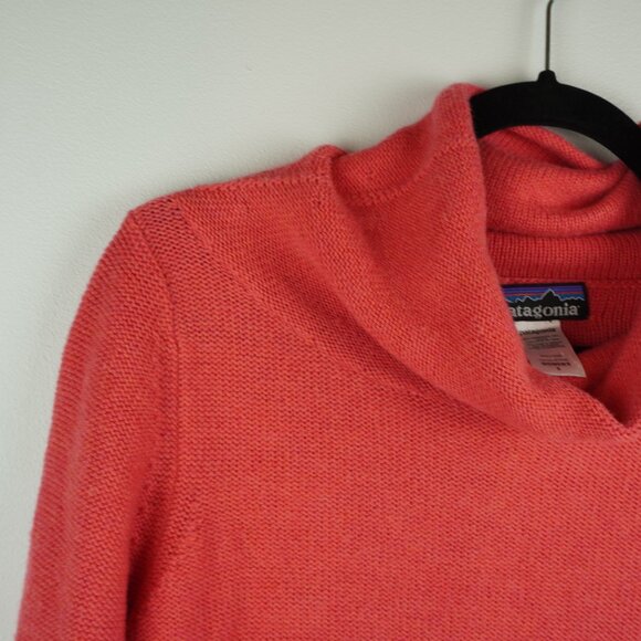 Patagonia Lambswool‎ Blend Pink Pullover Cowl Neck Sweater Size Small - Picture 5 of 8